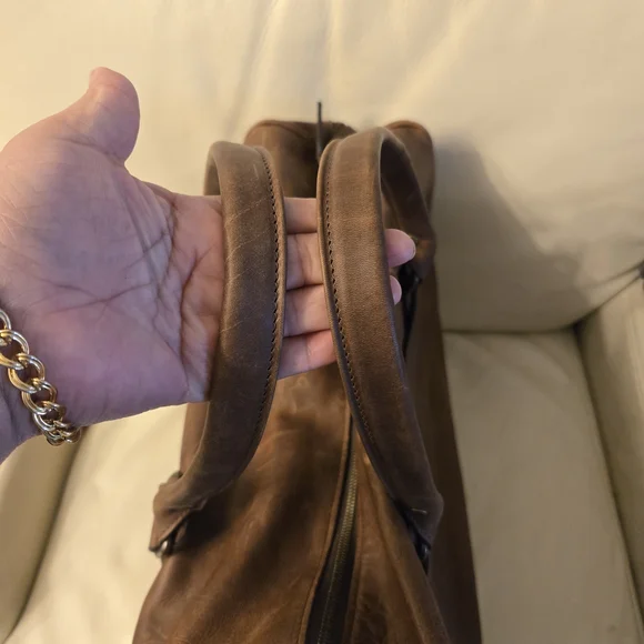 Moore Giles Brown Leather Men's Bag Net Jets - Picture 3 of 12